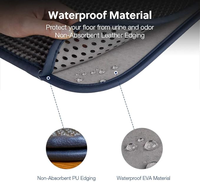 WePet Cat Litter Mat, Kitty Litter Trapping Mat, Honeycomb Double Layer Mats, No Phthalate, Urine Waterproof, Easy Clean, Scatter Control, Catcher Litter Tray Box Rug Carpet