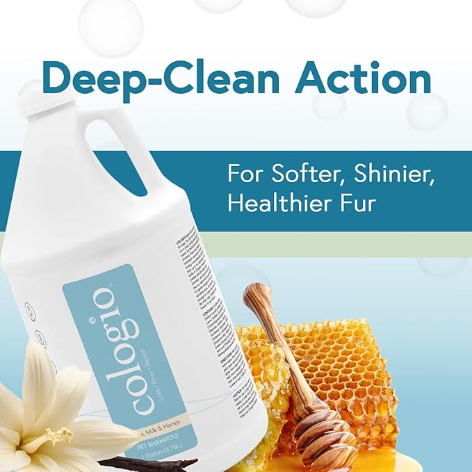 Dog Shampoo with Manuka Honey – Odor Eliminator & Itch Easing for Dry, Sensitive Skin – Gentle & Moisturizing Groomer-Developed Formula – Paraben-Free, Made in USA - 1 Gallon