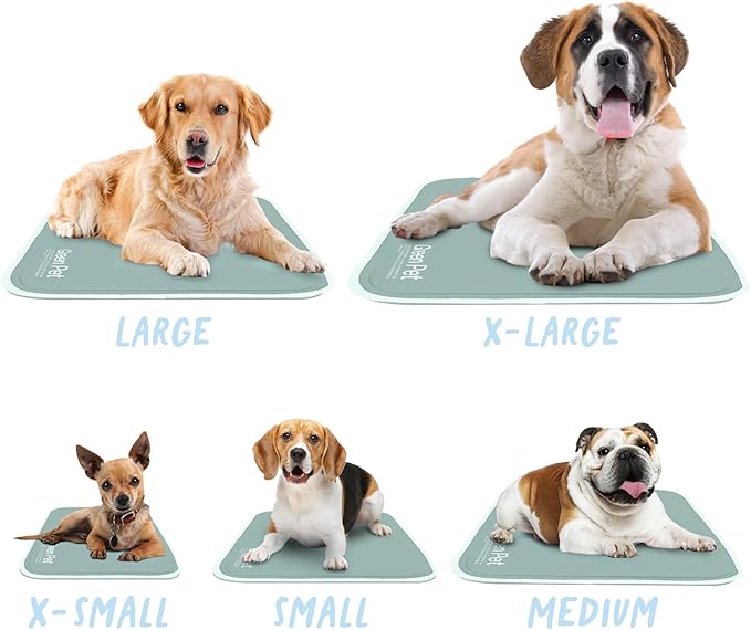 The Green Pet Shop Cool Pet Pad - Extra Large, Sage Grey - Self-Cooling, Pressure Activated Mat for Dogs & Cats from 80+ lbs - Non-Toxic Gel, No Water Needed