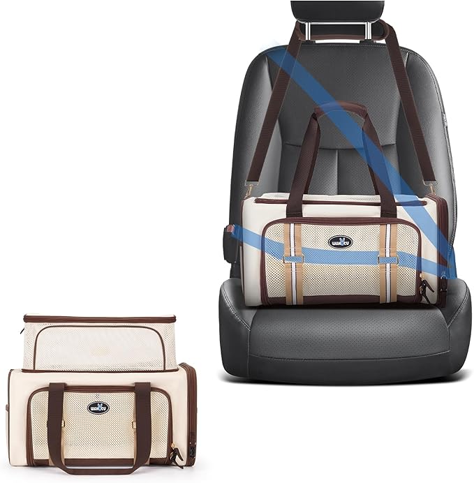 Airline Approved Pet Carrier for Cats, Expandable Dog Carrier Soft-Sided Carrier for Small Cats and Dogs with Extra Large Foldable mat