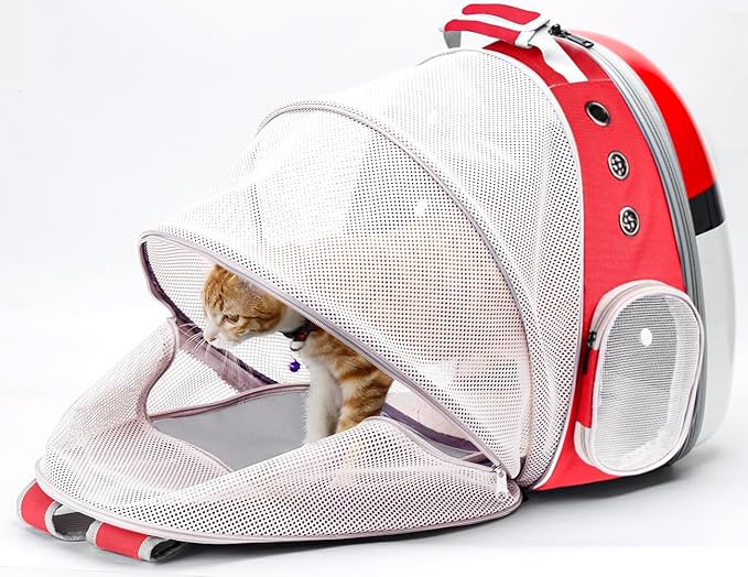Back Expandable Cat Carrier Backpack for Cats Kitten Small Puppy, Airline Approved Cat Bubble Backpack, Space Capsule Astronaut Carrier