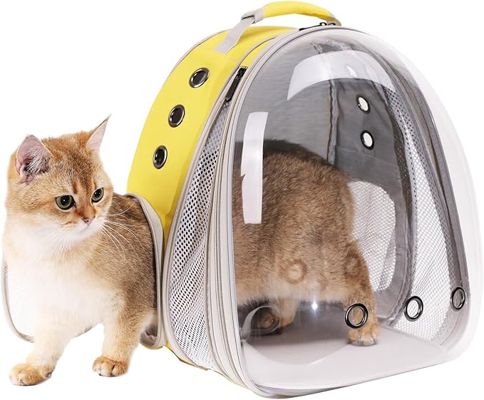 Front Extension Large Cat Backpack Carrier, Fit up to 20 lbs, Space Capsule Astronaut Bubble Window Pet Backpack to Transport Carry Large Cat and Small Puppy
