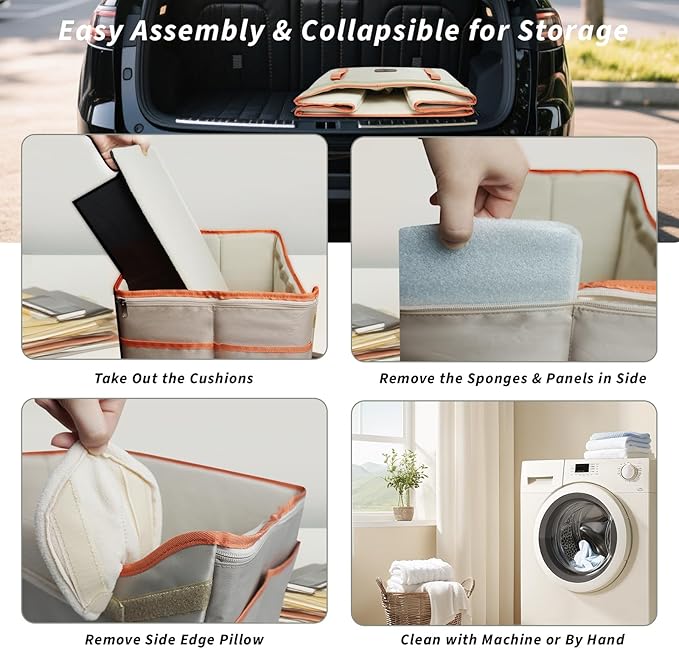 Dog Car Seat for Small Dogs, Fuzzy Dog Car Seat Stable, Waterproof, Foldable with Clip-On Safety Leash, Pet Booster Seat Suitable for Front and Rear Seats (Khaki1-25lbs)