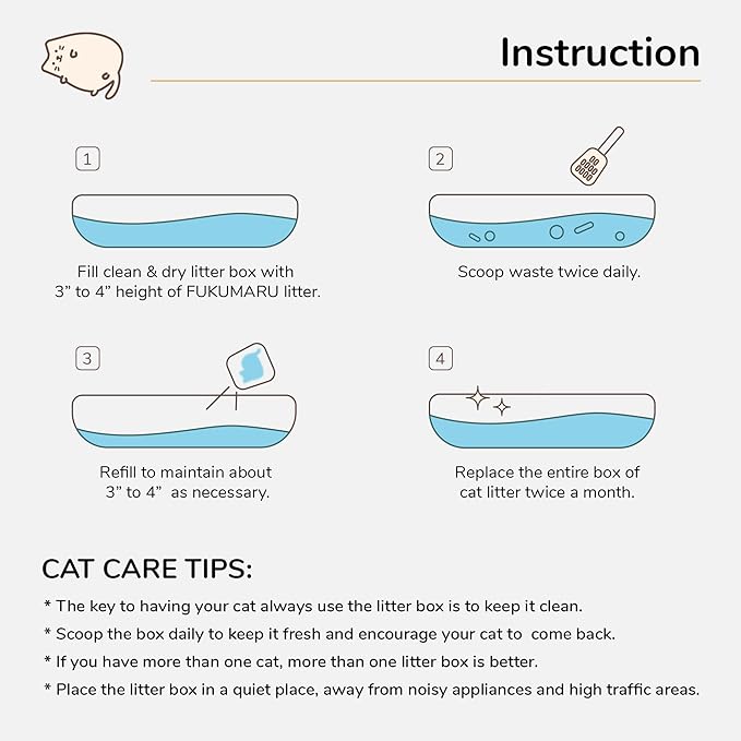 FUKUMARU Tofu Cat Litter, Strong Clumping Cat Litter Pellets, Effective Odor Control, Ultra Absorbent, Dust Free, Natural, Lightweight, Low Tracking, White Tea, 6lb x 3 Bags