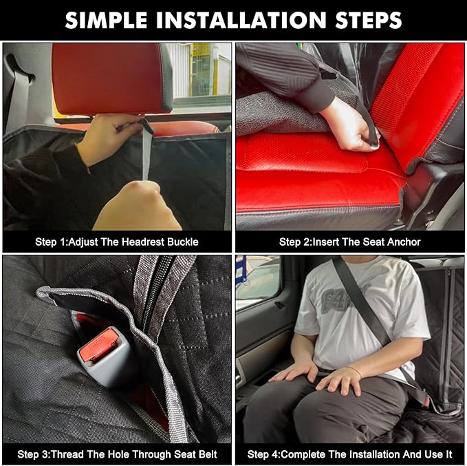 sportuli Dog Car Seat Cover Replce for Ford Maverick/Hyundai Santa Cruz, 600D Oxford Cloth Heavy Duty Waterproof Non Slip Pet Truck Back Bench Seat Cover