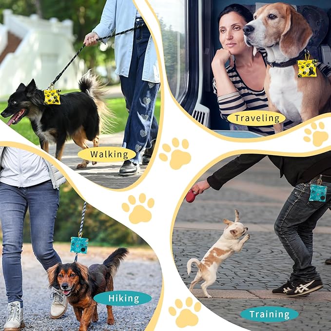 2 Pack Dog Treat Pouch, Portable Puppy Dog Training Treat Bag for pet Training Hand Free Dog Walking BagAuto Closing Pet Feed Snack Reward for Puppy Travel or Outdoor