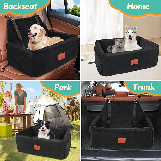 Dog Car Booster Seat for Large & Medium Dogs β Washable, Safe & Comfortable (Up to 55 lbs)