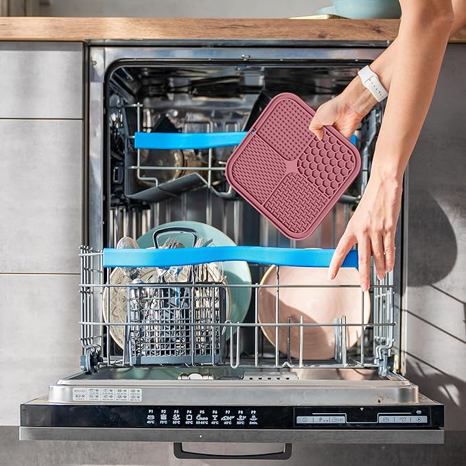 Dog Lick Mat 2 Pack – 8.5" Anxiety Relief & Slow Feeder with Suction Cups for Dogs & Cats