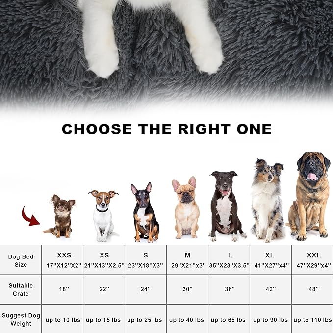 Bedfolks Waterproof Dog Crate Pad, Extra Large Faux Fur Dog Bed, Washable Kennel Bed 41"x27", Dark Grey