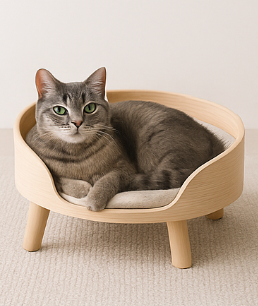 Best cat beds for indoor cats 2026 - premium rattan designer cat bed in modern home