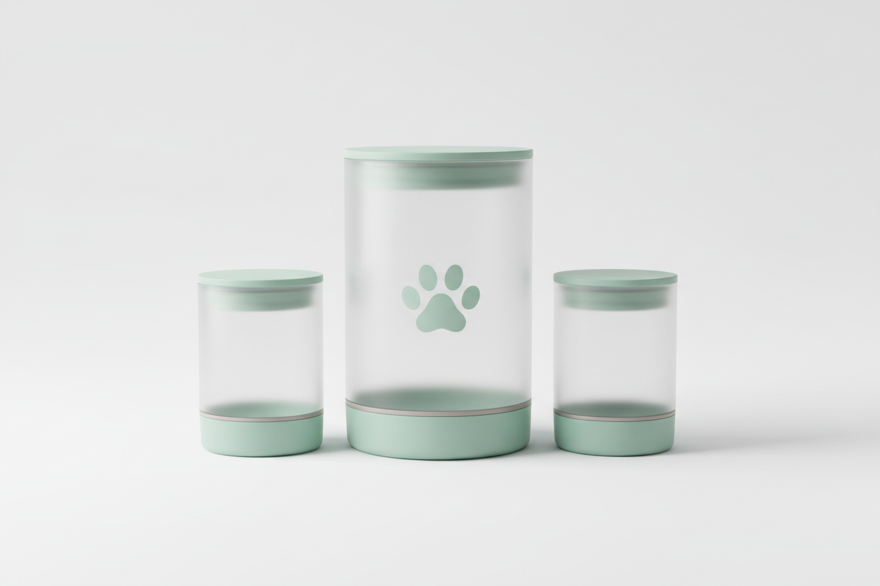 Minimal food storage container with soft mint accents on a clean white background.