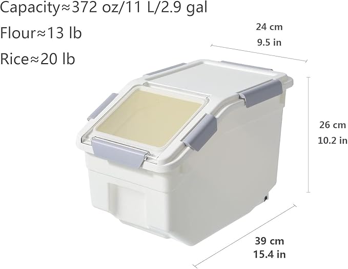 CITY BABY 2 Pack Airtight Flour Storage Container With Scoop,Dry Food, Sugar, Baking Supplies,Rice Container Set -BPA Free- Pet Food Storage Container,Dog Cat Birds Food Bin(13LB)
