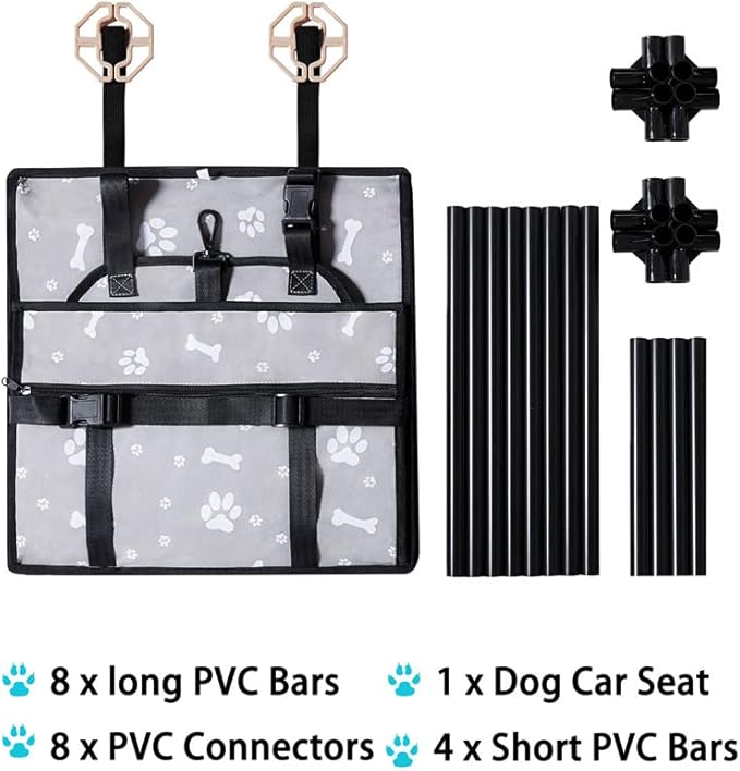 Dog Car Seats for Small and Medium Dogs,Portable Puppy/Pet Car Booster Seat with Clip-On Leash and Mesh Window for Pet Up to 20 lbs