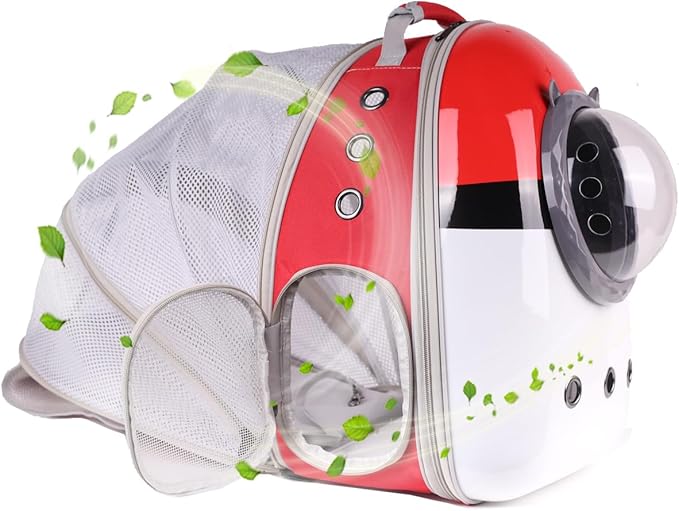 Back Expandable Cat Carrier Backpack for Cats Kitten Small Puppy, Airline Approved Cat Bubble Backpack, Space Capsule Astronaut Carrier