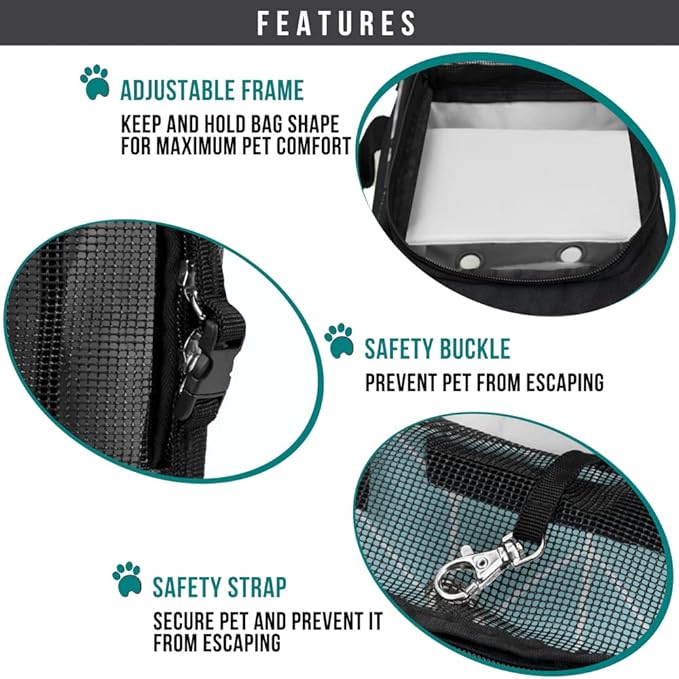 PetAmi Dog Purse Carrier for Small Dogs, Airline Approved Soft Sided Pet Carrier with Pockets, Ventilated Dog Carrying Bag for Puppy Cat, Dog Travel Supplies Bag, Sherpa Bed, Max 12 lbs, Chevron Teal