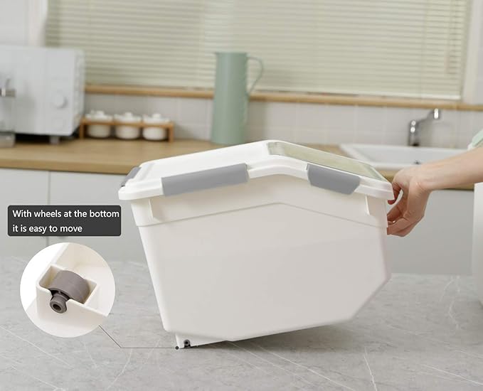 CITY BABY 2 Pack Airtight Flour Storage Container With Scoop,Dry Food, Sugar, Baking Supplies,Rice Container Set -BPA Free- Pet Food Storage Container,Dog Cat Birds Food Bin(20 lb)