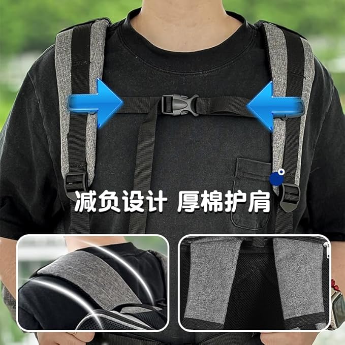 pet Bag Multi Purpose pet Bag Collapsible Portable for Dog cat go Out Traveling Carrier Backpack for Secret Adventures Cat and Dog (Grey, L:20.1"X12.6"X16.1")