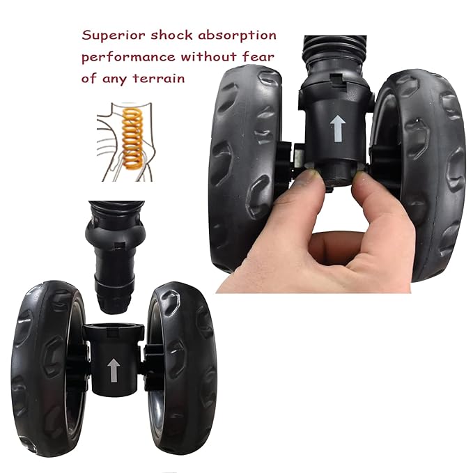 ROODO Escort 3 Wheel Dog Cat Pet Stroller for Small/Medium Dogs Cats Best Lightweight Foldable Portable Compact Jogger Travel All Terrain Pet Gear System Puppy Doggie Bunny Kitty Stroller(Black)