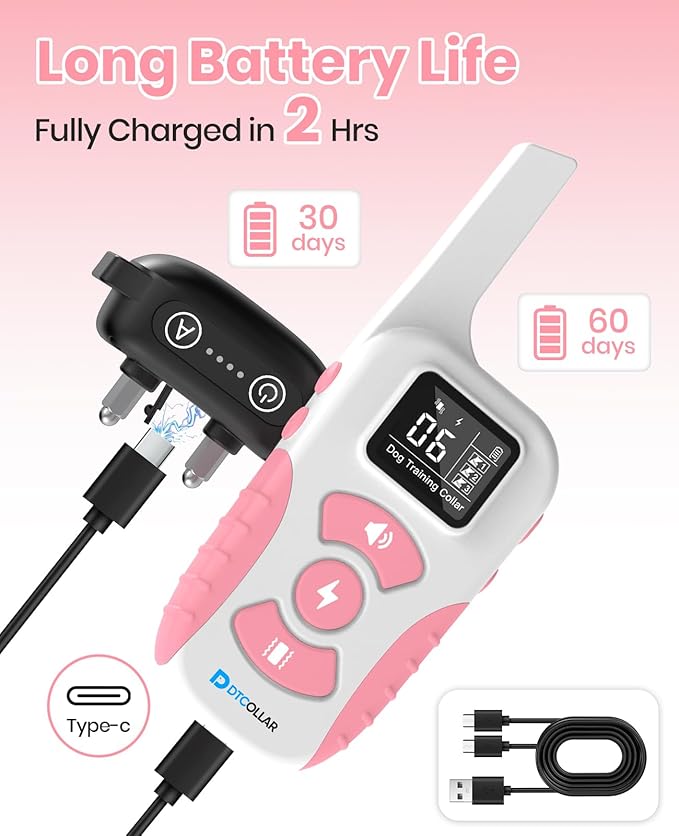 Dog Bark Collar with Remote, 2-in-1 Bark and Shock Collar Combo, 3300Ft Dog Training Collar - Auto Anti Bark/Beep/Vibration/Shock 4 Modes, IP67 Smart E-Collar with 5 Adjustable Levels of Sensitivity