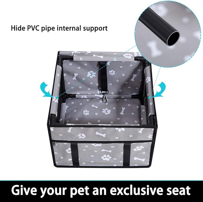 Dog Car Seats for Small and Medium Dogs,Portable Puppy/Pet Car Booster Seat with Clip-On Leash and Mesh Window for Pet Up to 20 lbs