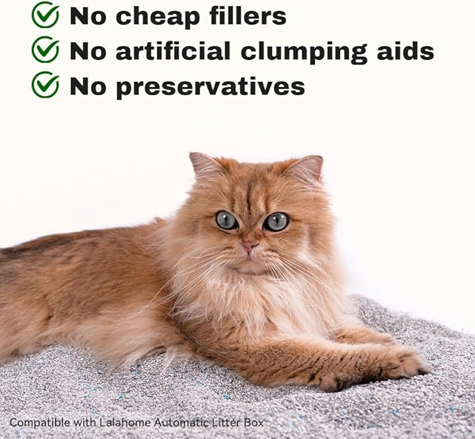 Bentonite Litter Sodium Mineral Cat Litter Clumping, Odor Control Kitty Litter for Self Cleaning Box & Automatic Litter Box, Dust Free, Strong Durability, 10 lb