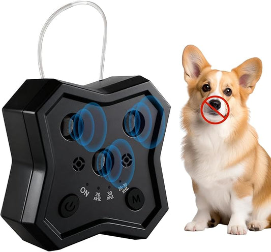 Anti Barking Device for Dogs: Ultrasonic Dog Bark Deterrent Devices with 3 Training Modes 50 FT | Dog Barking Silencer Bark Box for Indoor Outdoor | Stop Barking Control Device for Dogs (Black)