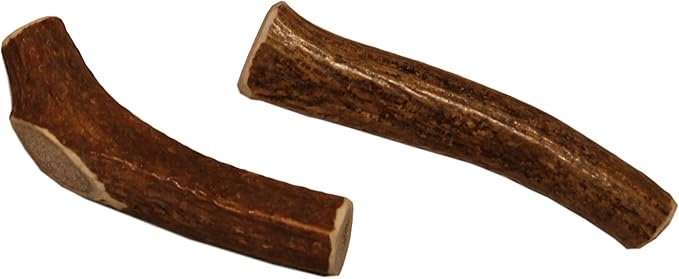 Small Whole Twin Pack (for 10-30 lb Dogs and Puppies) Premium Grade Elk Antlers for Dogs (2 Pieces) Sourced in The USA
