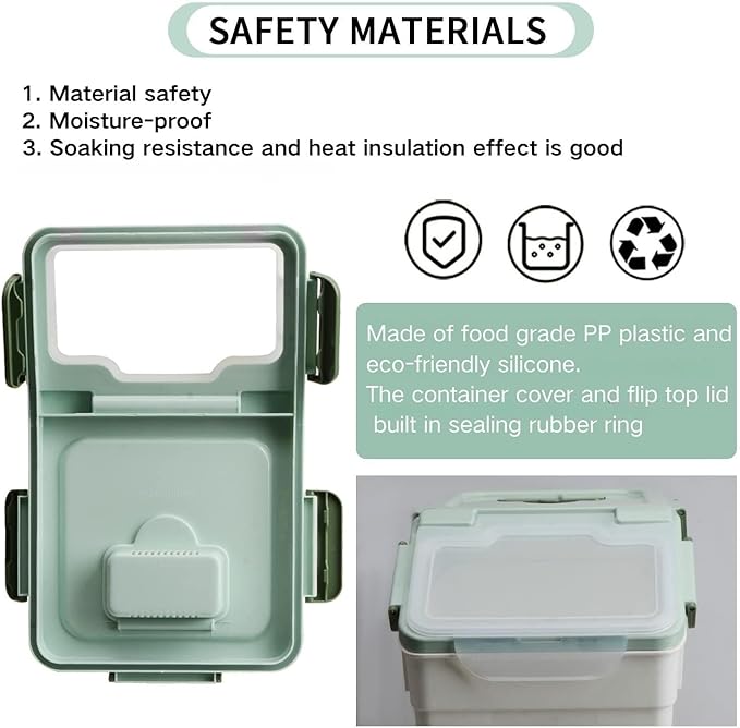 Rice Storage Container 25 lbs, 2 Packs Large Flour Storage Containers with Seal Locking Lid & Wheels, BPA Free Rice Dispenser, Measuring Cup | Scoop, for Sugar Cereal Dry Food, Dog Pet Food Bin -Green