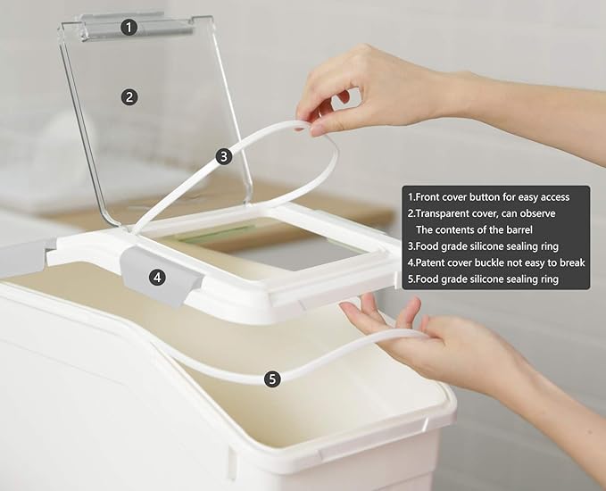 CITY BABY 2 Pack Airtight Flour Storage Container With Scoop,Dry Food, Sugar, Baking Supplies,Rice Container Set -BPA Free- Pet Food Storage Container,Dog Cat Birds Food Bin(20 lb)