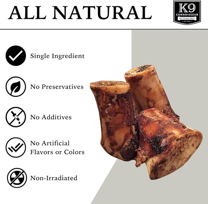 K9 Connoisseur Beef Marrow Dog Bones Long Lasting for Aggressive Chewers - USA Made Single Ingredient Dynamo Bone for Small and Medium Dogs Upto 50 Pounds - 3 Pack