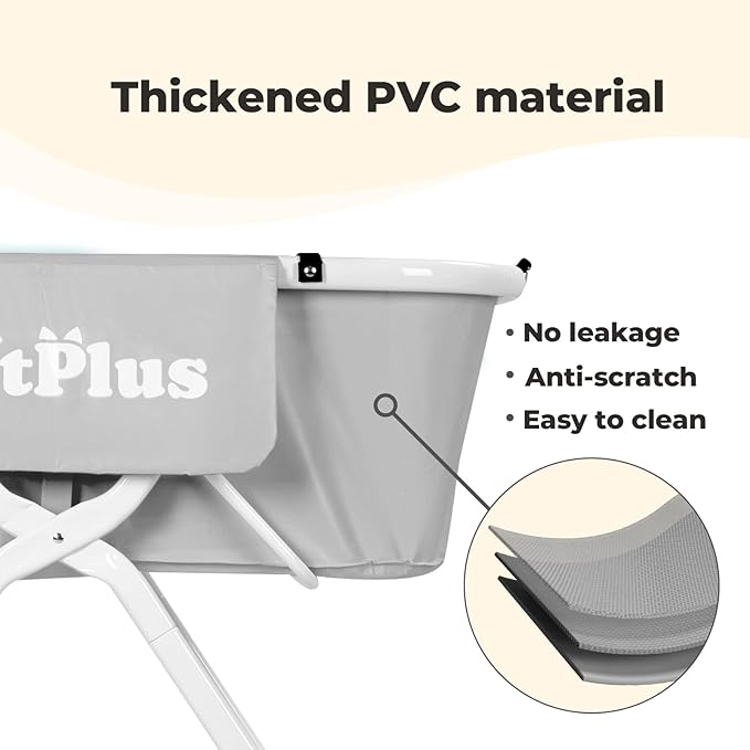 Portable Dog Bathtub, 5 Height Adjustable Dog Washing Station for Pet Shower and Grooming Foldable Bathing Tub with Storage & Anti-Slip Design for Small Large Dogs Cats