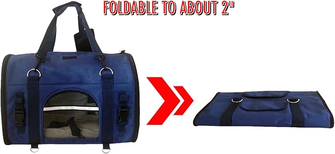 6-in-1 Sturdy Pet Carrier Backpack, Front Pack, Shoulder Bag, Pet Hand Bag, Car Seat Crate, Soft-Sided pet Carrier, Small Dog & Cat Travel Carrier, Size Medium for Pets 14-16" Long