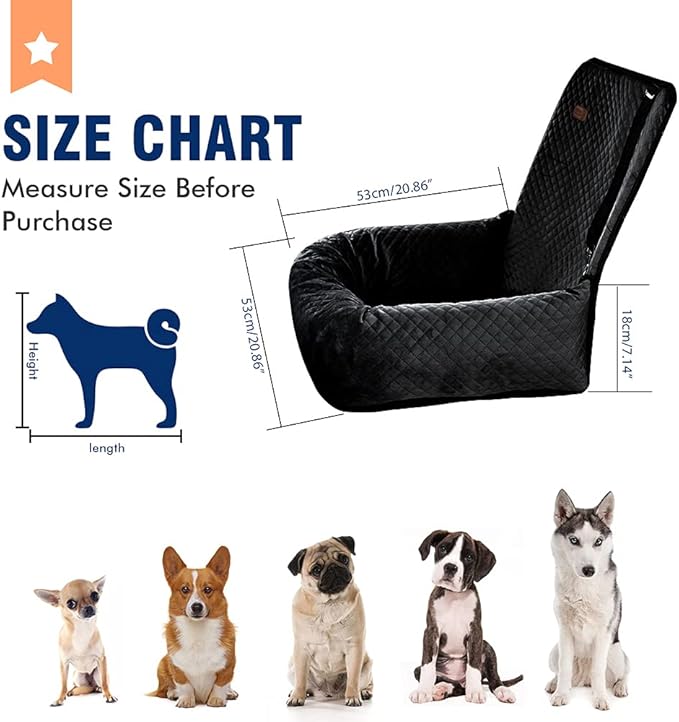 Dog Car Seat Pet Booster Seat Pet Travel Safety Car Seat,The Dog seat Made of Materials is Safe and Comfortable, and can be Disassembled for Easy Cleaning (Black)