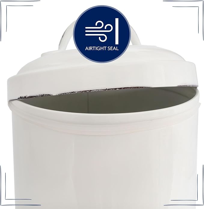 AuldHome Design Enamelware Dog Treat Jar, White Rustic Treats Container