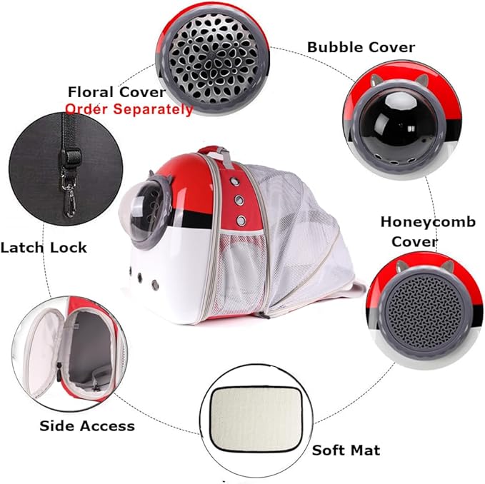 Back Expandable Cat Carrier Backpack for Cats Kitten Small Puppy, Airline Approved Cat Bubble Backpack, Space Capsule Astronaut Carrier