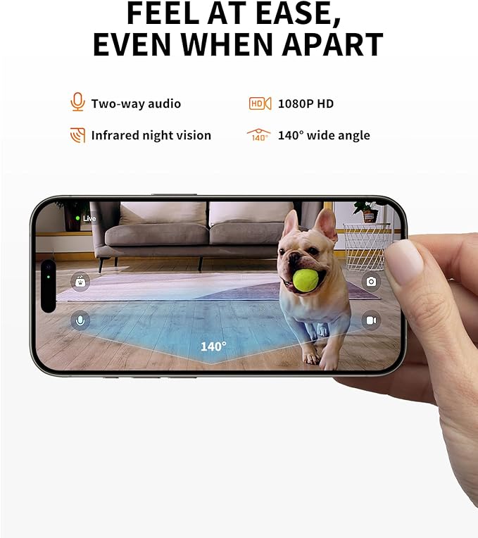 PETKIT Automatic Cat Feeder with Camera, 1080P HD Video with Night Vision, 2.4G WiFi Pet Feeder for Cat & Small Dog, 2-Way Audio & Meal Call Pet Food Dispenser with Desiccant Bag, Motion Capturing