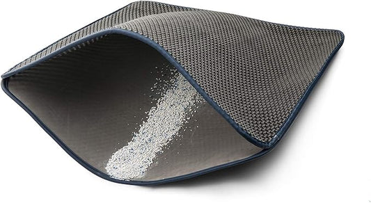 WePet Cat Litter Mat, Kitty Litter Trapping Mat - Medium Size, Honeycomb Double Layer Mats, No Phthalate, Urine Waterproof, Easy Clean, Scatter Control, Catcher Litter Box Rug Carpet 24x15 Inch Grey