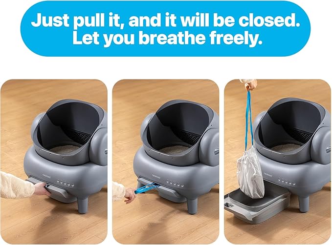 Neakasa Replaced Waste Bags-2 Rolls, Cat Litter Waste Receptacles Bags for M1 Open-Top Self-Cleaning Cat Litter Box