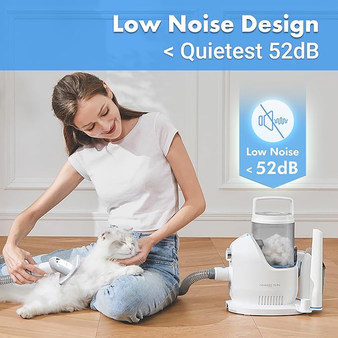 Neakasa P2 Pro Dog Grooming Kit, Dog Clippers Vacuum Suction 99% Hair, Pet Grooming with 5 Proven Tools, 2L Large-Capacity Easy Empty Dustbin for Dogs Cats Animals