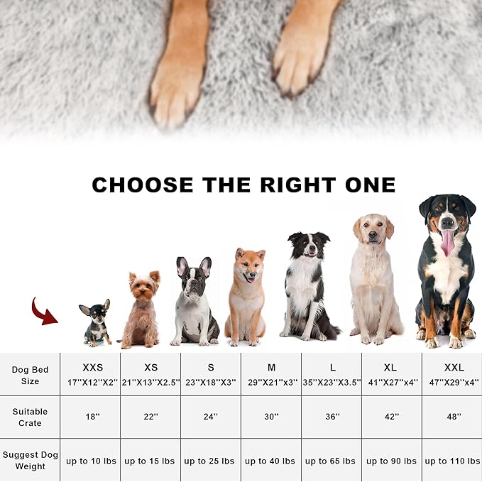 Bedfolks Waterproof Kennel Pad - Plush Dog Bed, XXL Crate Bed 47"x29", Washable Dark Grey Faux Fur Cover