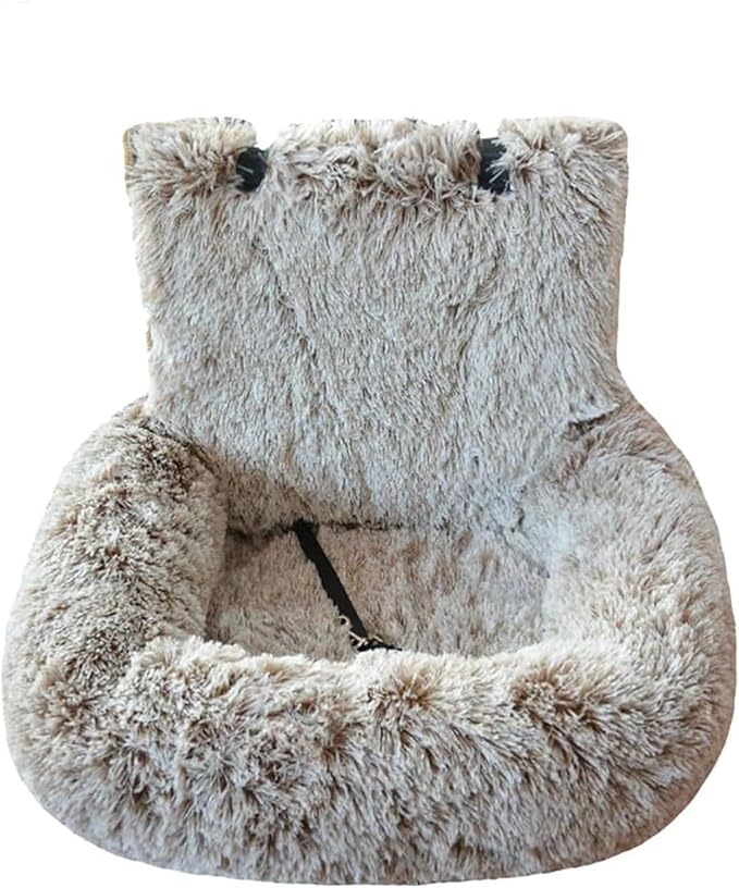 Dog Car Seat - Dog Bed for Car with Safety Straps, Pet Travel Bed for Small Medium Dogs, Memory Foam Booster Seat Soft Plush Sherpa Detachable Washable Cover