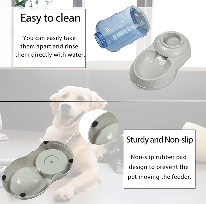 Automatic Dog & Cat Feeder Station - Gravity Food Dispenser for Large Dogs & Travel Supply
