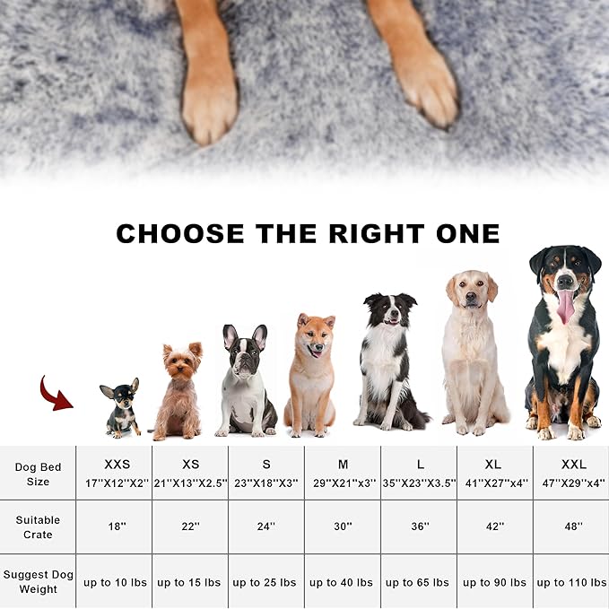 Bedfolks Plush Waterproof Dog Crate Bed, XXL Faux Fur Kennel Pad, 47"x29", Dark Blue