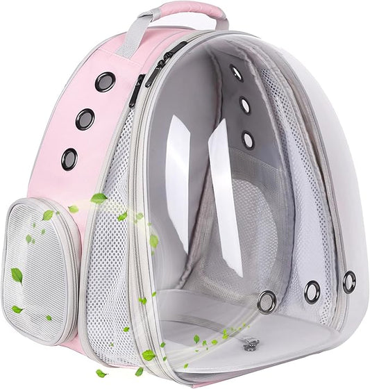 Front Expandable Cat Backpack Carrier, Fit up to 20 lbs, Space Capsule Bubble Window Pet Carrier Backpack for Large Fat Cat and Small Puppy