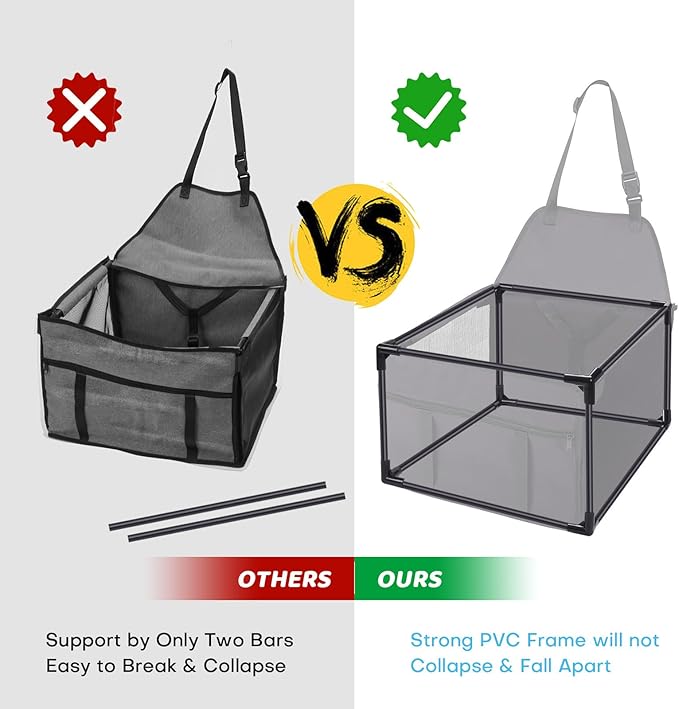 Dog Car Seats for Small and Medium Dogs,Portable Puppy/Pet Car Booster Seat with Clip-On Leash and Mesh Window for Pet Up to 20 lbs