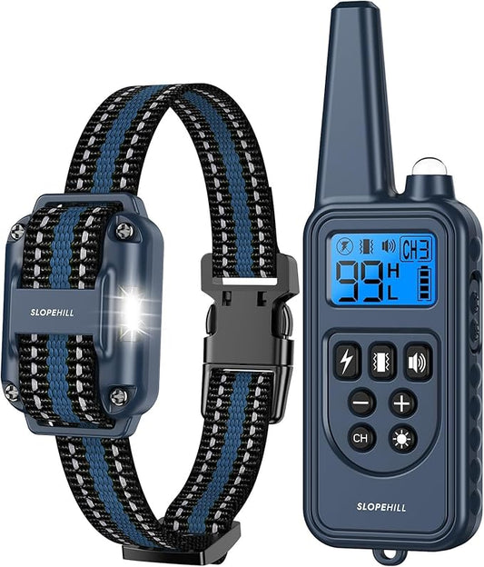 Dog Training Collar with 7 Training Modes, 4200Ft Remote Electronic Dog Shock Collar, Electric Shock Collar for Small Medium Large Dogs,Dark Blue