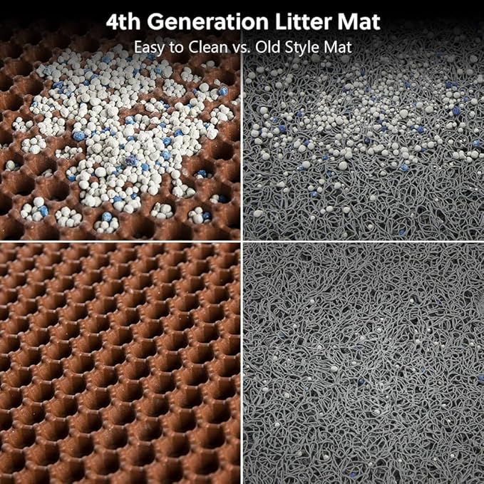 WePet Cat Litter Mat, Kitty Litter Trapping Mat, Honeycomb Double Layer Mats, No Phthalate, Urine Waterproof, Easy Clean, Scatter Control, Catcher Litter Tray Box Rug Carpet