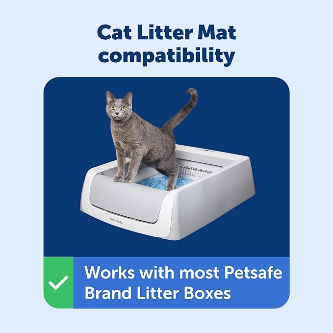 PetSafe Cat Litter Mat - Waterproof Litter Trapping Mat for Hygienic Clean Floors - Anti-Slip Double Layer Back - Cat-Friendly Texture for Sensitive Paws