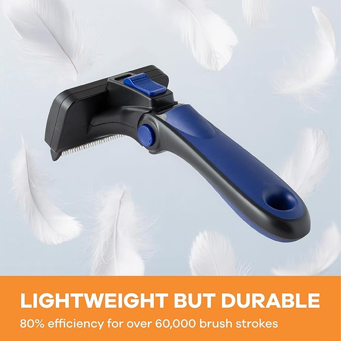 Deshedding Dog Brush for Short/Medium Hair (Medium,Blue) – Gentle Deshedding Tool for Dogs & Cats – Reduces Shedding, Without damaging Topcoat. Removes Loose Fur & Dead Undercoat.
