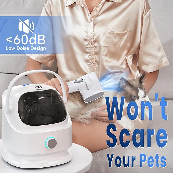 3L Dog Grooming Vacuum Dog Grooming Kit Professional Dog Hair Vacuum Pet Grooming Vacuum Pet Hair Removal Tool Dog Clipper Pet Grooming Shedding Brush for Dogs Cats